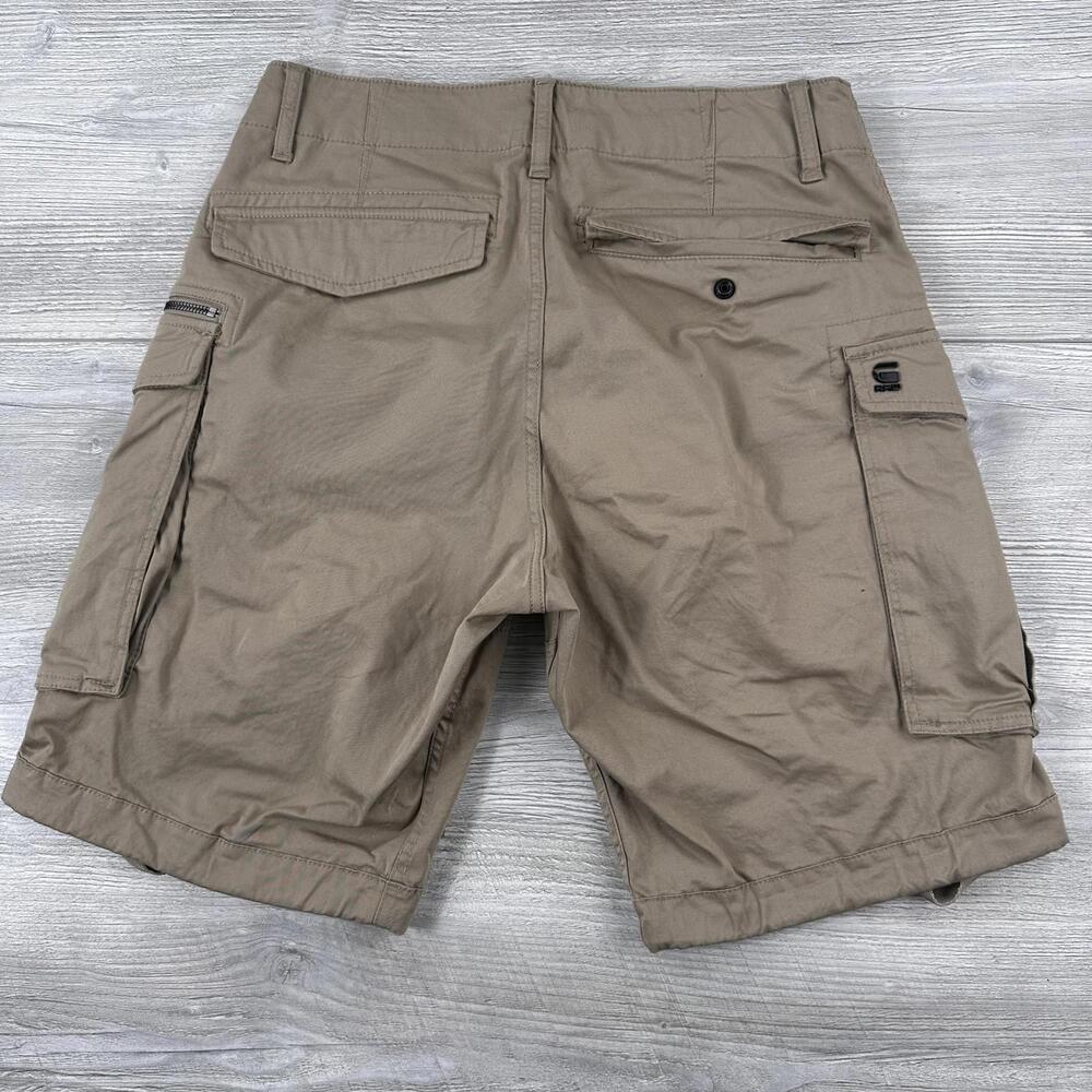 G Star Raw Cargo Shorts Mens 30 Fits 32 Tan Beige Rovic-Zip Loose Relaxed Baggy - Picture 7 of 7